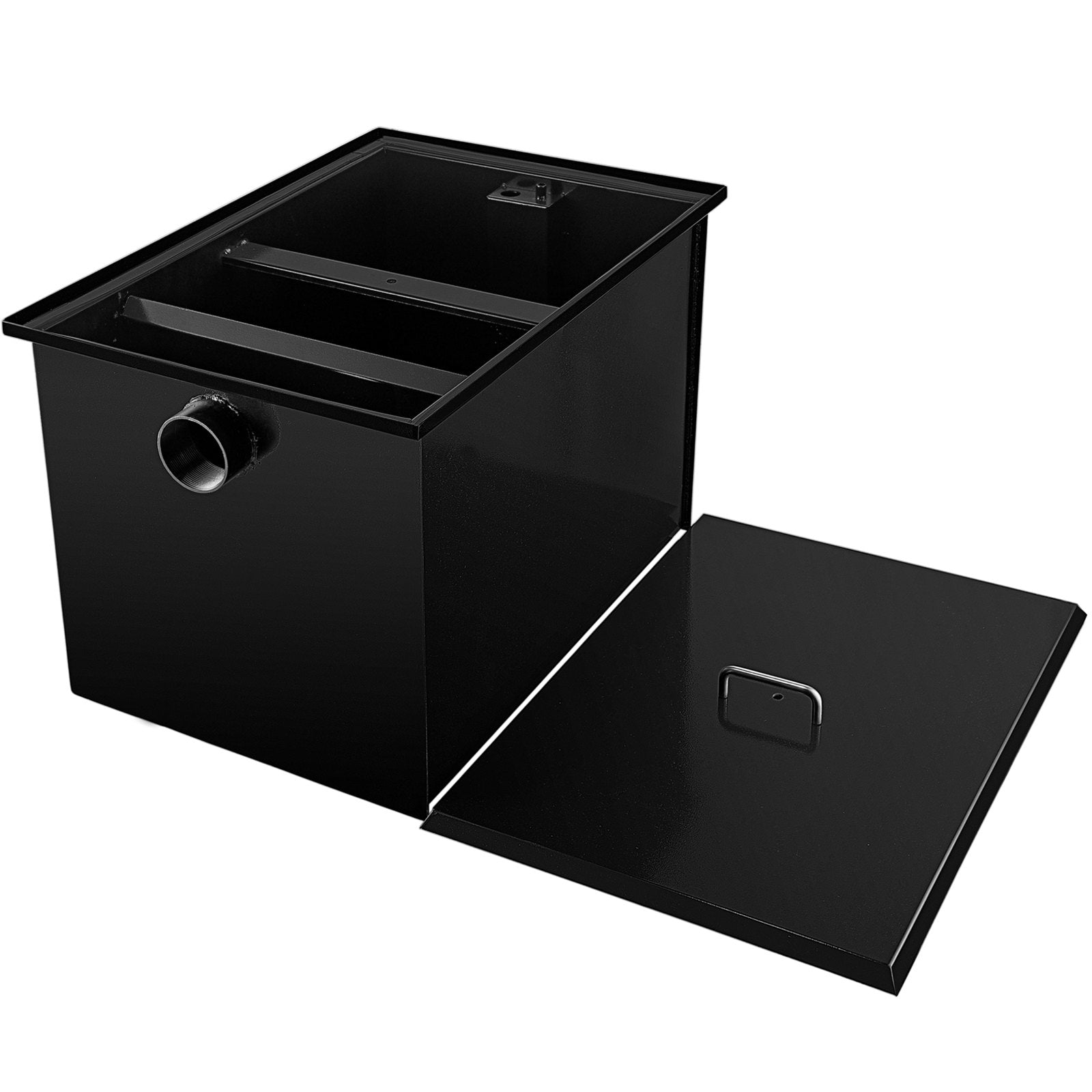 VEVOR Commercial Grease Interceptor 7 GPM Commercial Grease Trap 14 LB Grease Interceptor Carbon Steel Grease Trap with Side Water Inlet Under Sink Grease Trap for Restaurant Factory Home Kitchen 