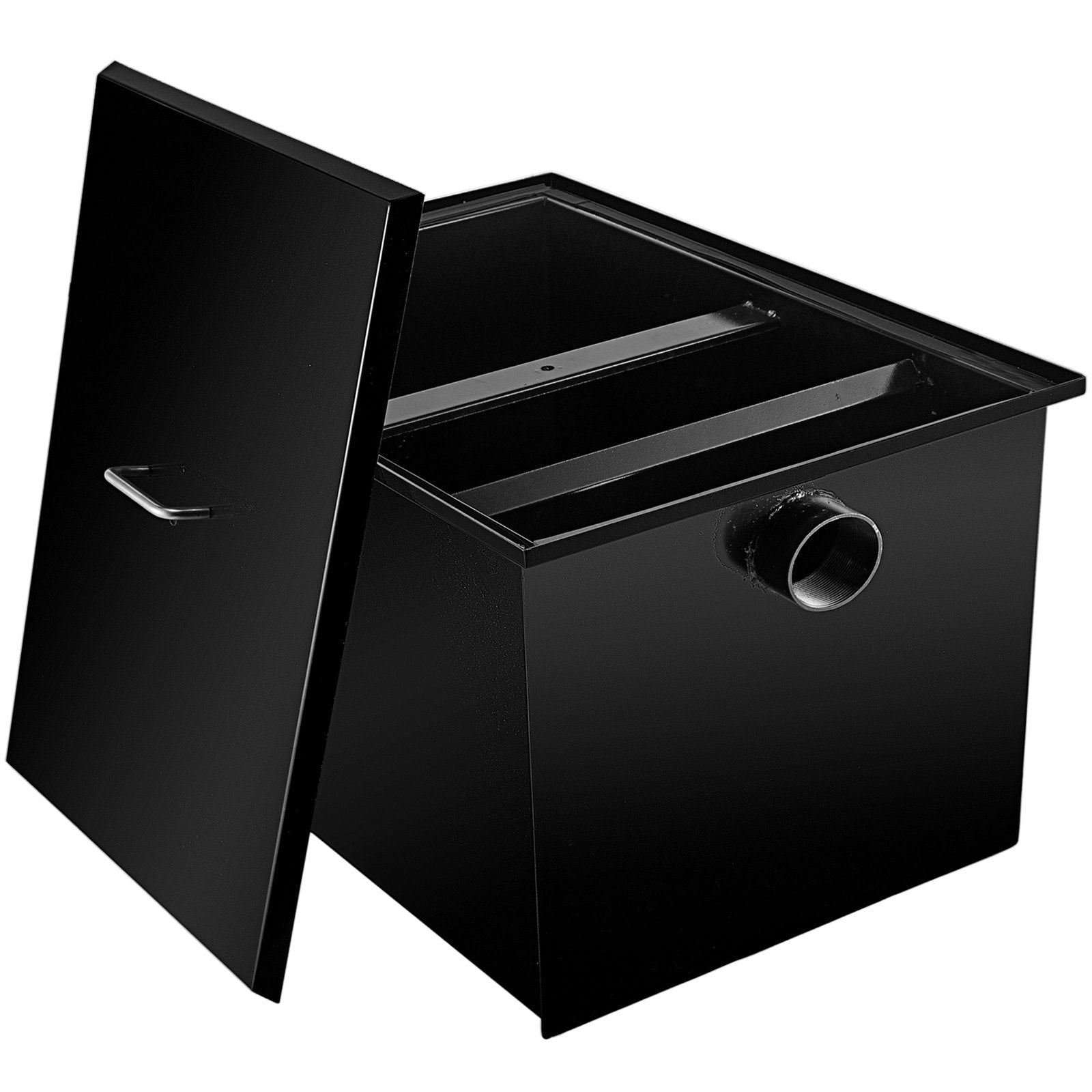 VEVOR Commercial Grease Interceptor 7 GPM Commercial Grease Trap 14 LB Grease Interceptor Carbon Steel Grease Trap with Side Water Inlet Under Sink Grease Trap for Restaurant Factory Home Kitchen 