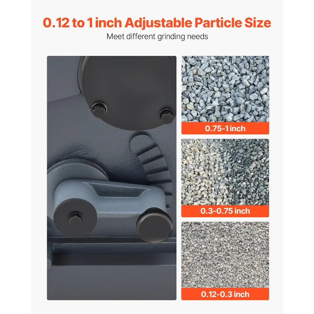 VEVOR Jaw Crusher Machine, 4KW High Power Rock Stone Crush Machine, 7.87 x 9.65 inch Feeding Port, 1740 RPM Speed Stone Shatter Grinder, Electric Stone Shatter 220V, for Rock Coal Glass Bottle 