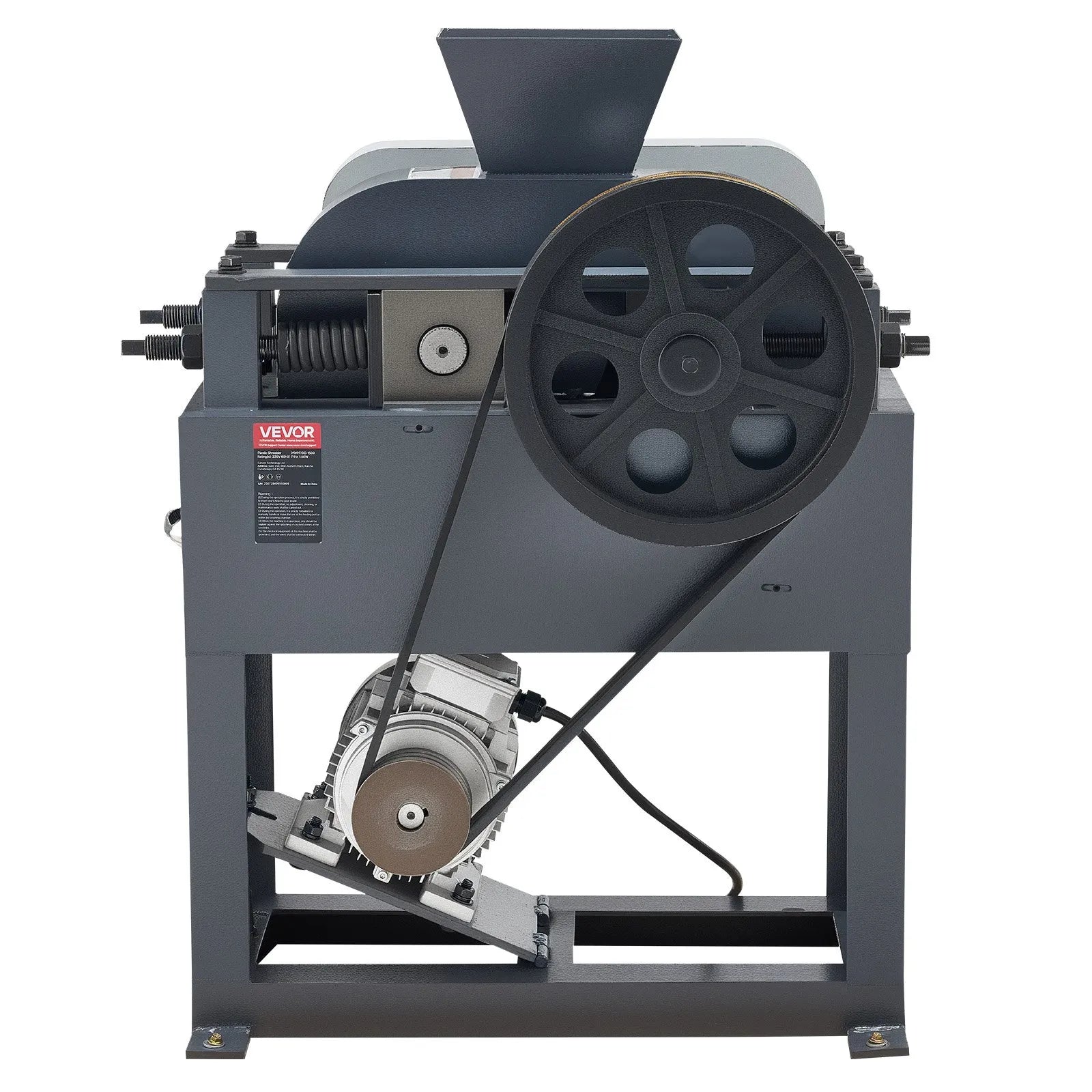 VEVOR Rock Crusher, 220V Double Roller Crushers, Industrial Shredder with 2.56x0.59 inch Dual Feed Inlets, 1740RPM Speed Stone Grinder Rock Crusher, 1.5KW Electric Shatter Pulverizer, 860kg/h Crushing 