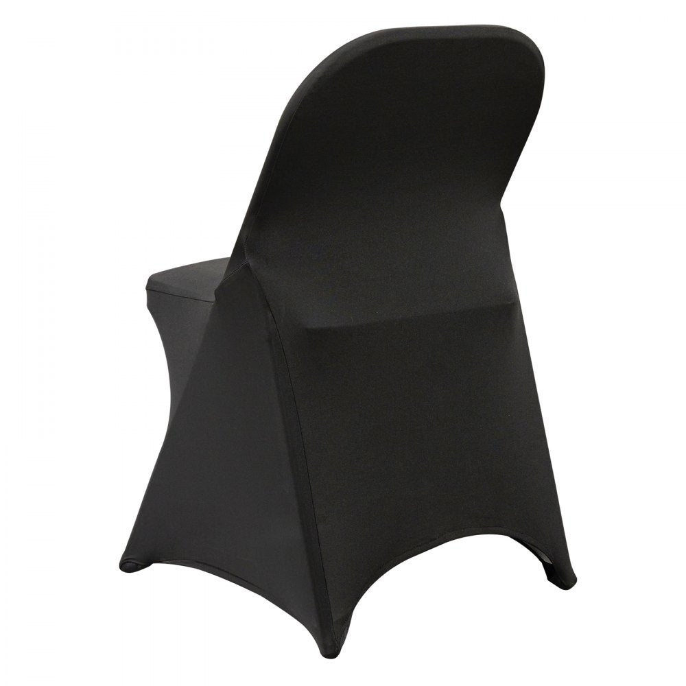 VEVOR Stretch Spandex Folding Chair Covers, Universal Fitted Chair Cover, Removable Washable Protective Slipcovers, for Wedding, Holiday, Banquet, Party, Celebration, Dining (30PCS Black) 