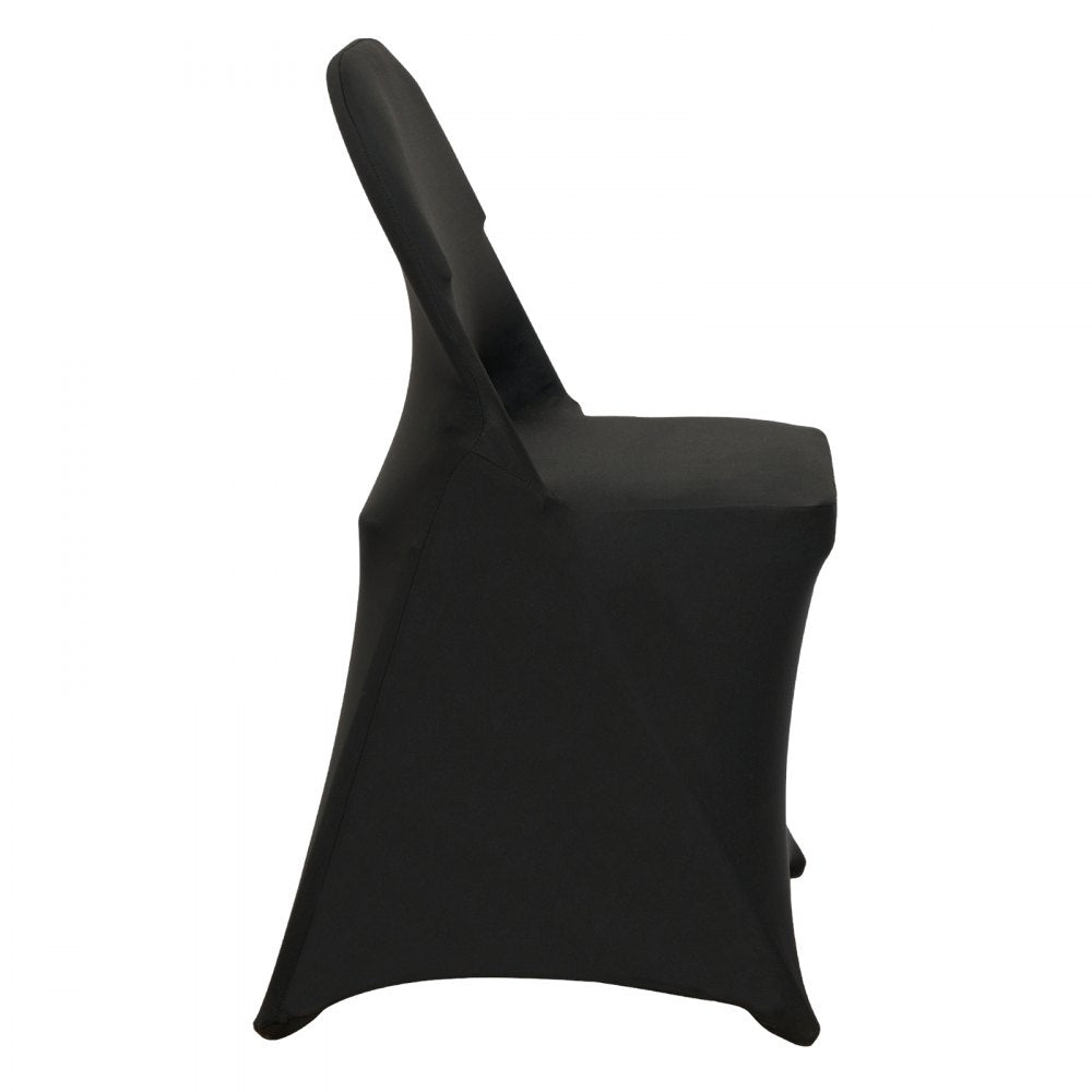 VEVOR Stretch Spandex Folding Chair Covers, Universal Fitted Chair Cover, Removable Washable Protective Slipcovers, for Wedding, Holiday, Banquet, Party, Celebration, Dining (30PCS Black) 