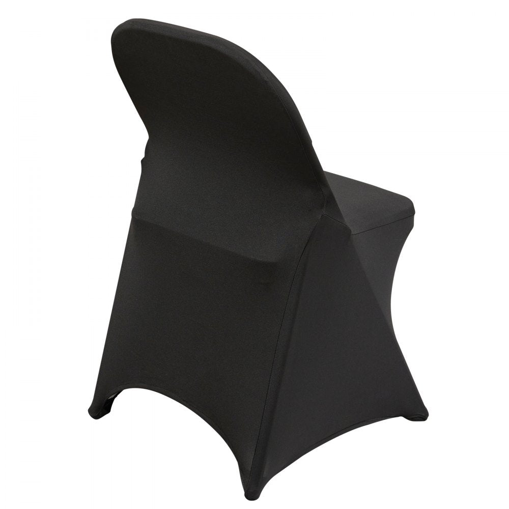 VEVOR Stretch Spandex Folding Chair Covers, Universal Fitted Chair Cover, Removable Washable Protective Slipcovers, for Wedding, Holiday, Banquet, Party, Celebration, Dining (30PCS Black) 