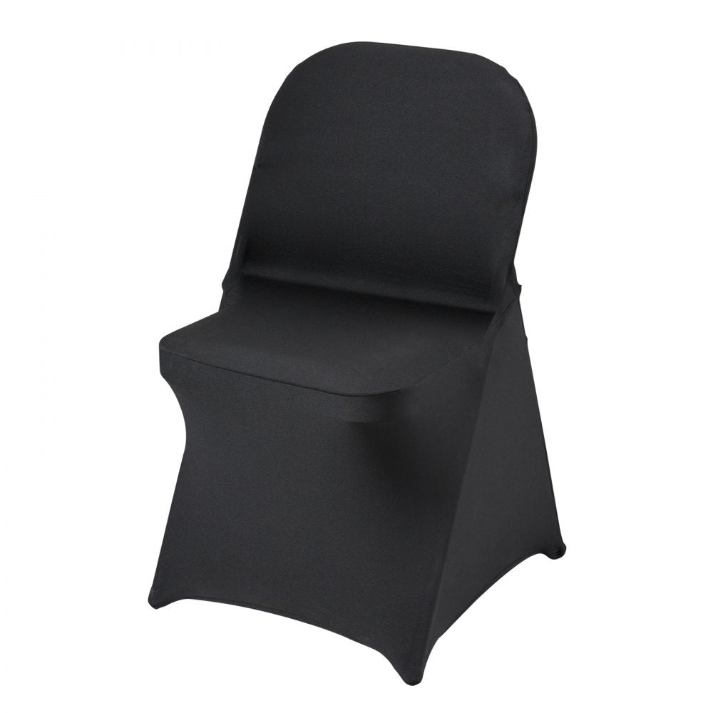 VEVOR Stretch Spandex Folding Chair Covers, Universal Fitted Chair Cover, Removable Washable Protective Slipcovers, for Wedding, Holiday, Banquet, Party, Celebration, Dining (30PCS Black) 