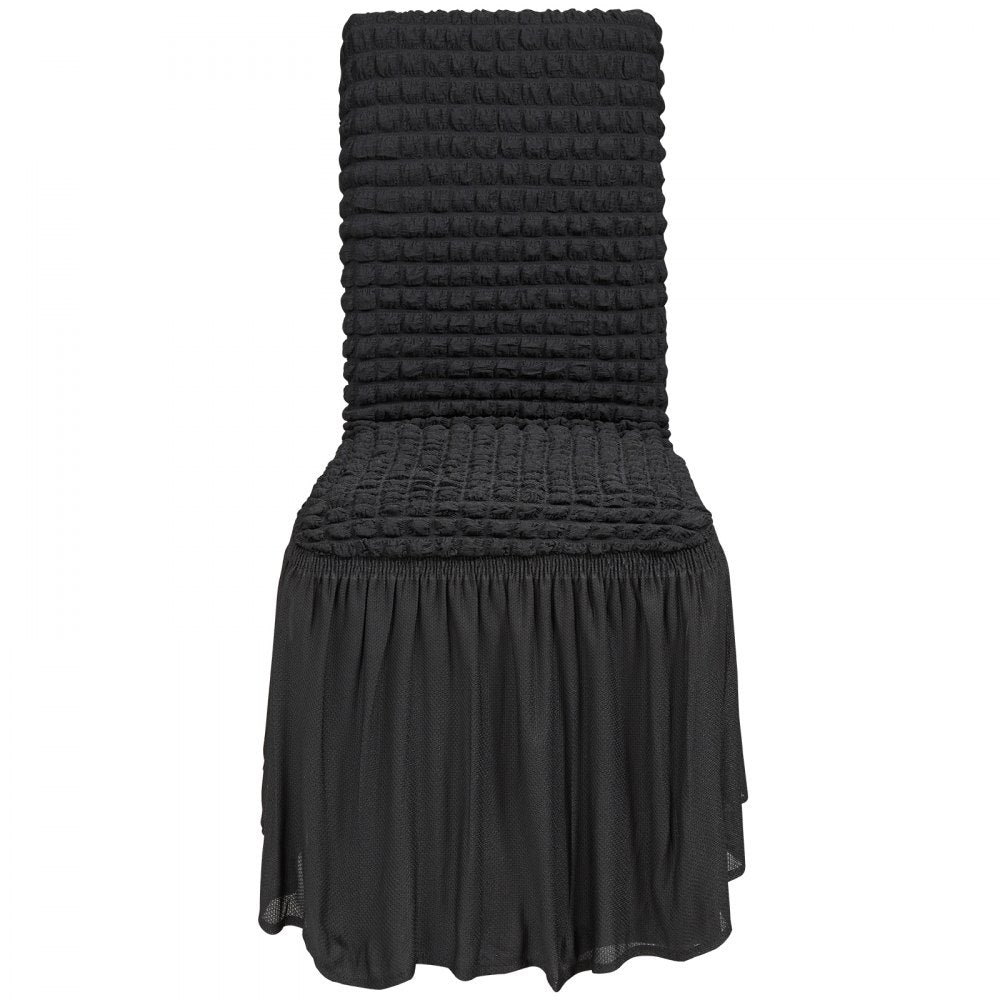 VEVOR Stretch Spandex Folding Chair Covers, Universal Fitted Chair Cover with Skirt, Removable Washable Protective Slipcovers, for Wedding, Holiday, Banquet, Party, Celebration, Dining (4 PCS Black) 