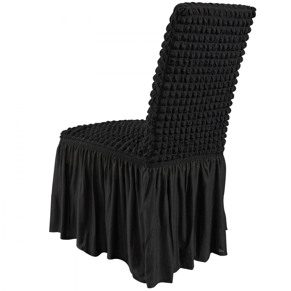 VEVOR Stretch Spandex Folding Chair Covers, Universal Fitted Chair Cover with Skirt, Removable Washable Protective Slipcovers, for Wedding, Holiday, Banquet, Party, Celebration, Dining (4 PCS Black) 