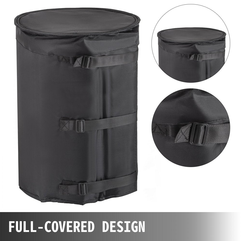 VEVOR Drum Blanket Heater 55 Gal/208 L, Drum Heater 1300W, Heating Blanket Industrial, Max Thermostat Fixed 145?, with Adjustable Digital Thermostatic Controller, Full-Wrapped Design for Rapid Heating 