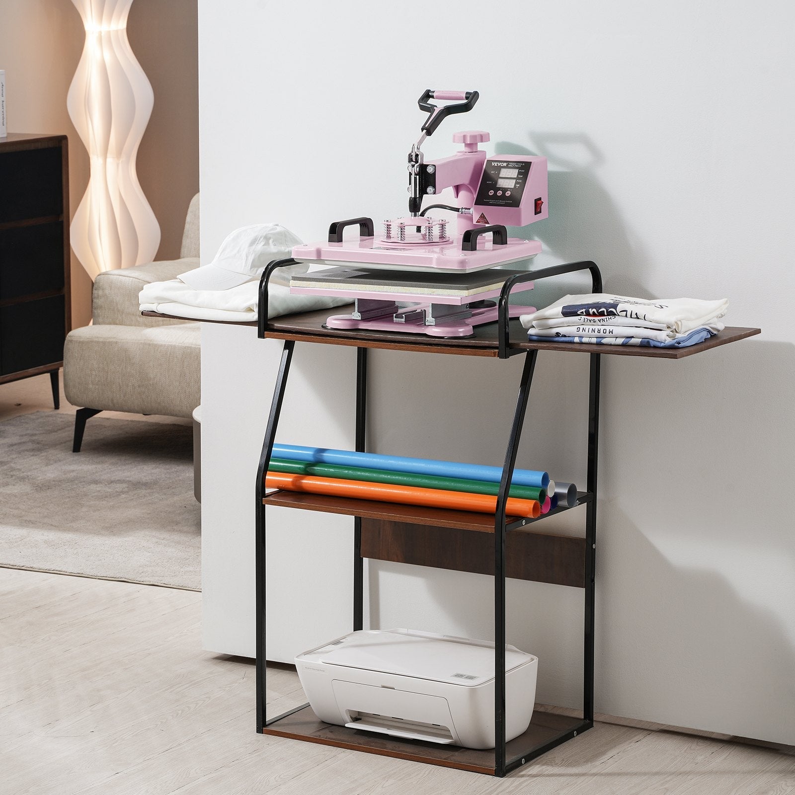 VEVOR Heat Press Machine 12x15 in 5 in 1 with 30oz Tumbler Press T-Shirts Pink 