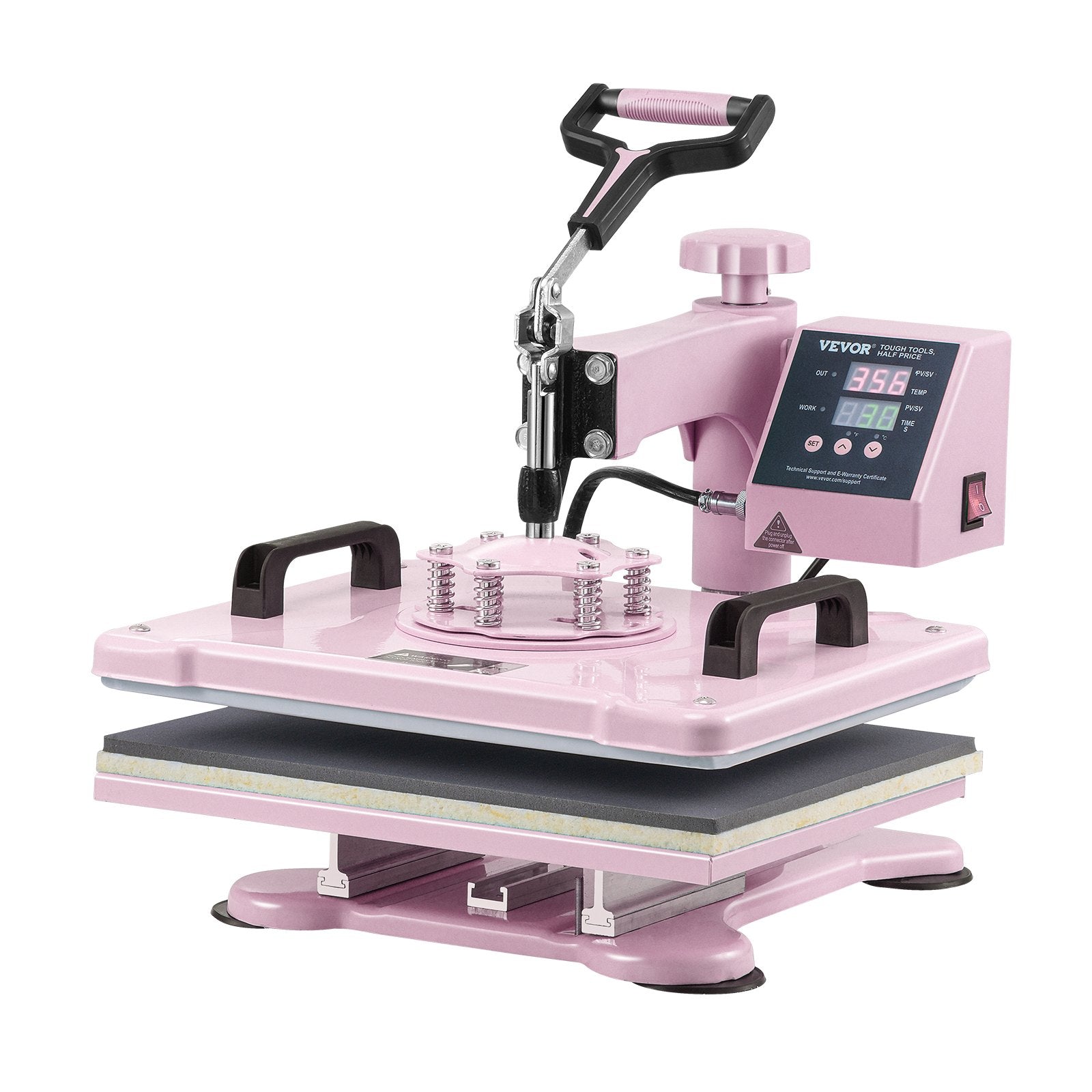 VEVOR Heat Press Machine 12x15 in 5 in 1 with 30oz Tumbler Press T-Shirts Pink 