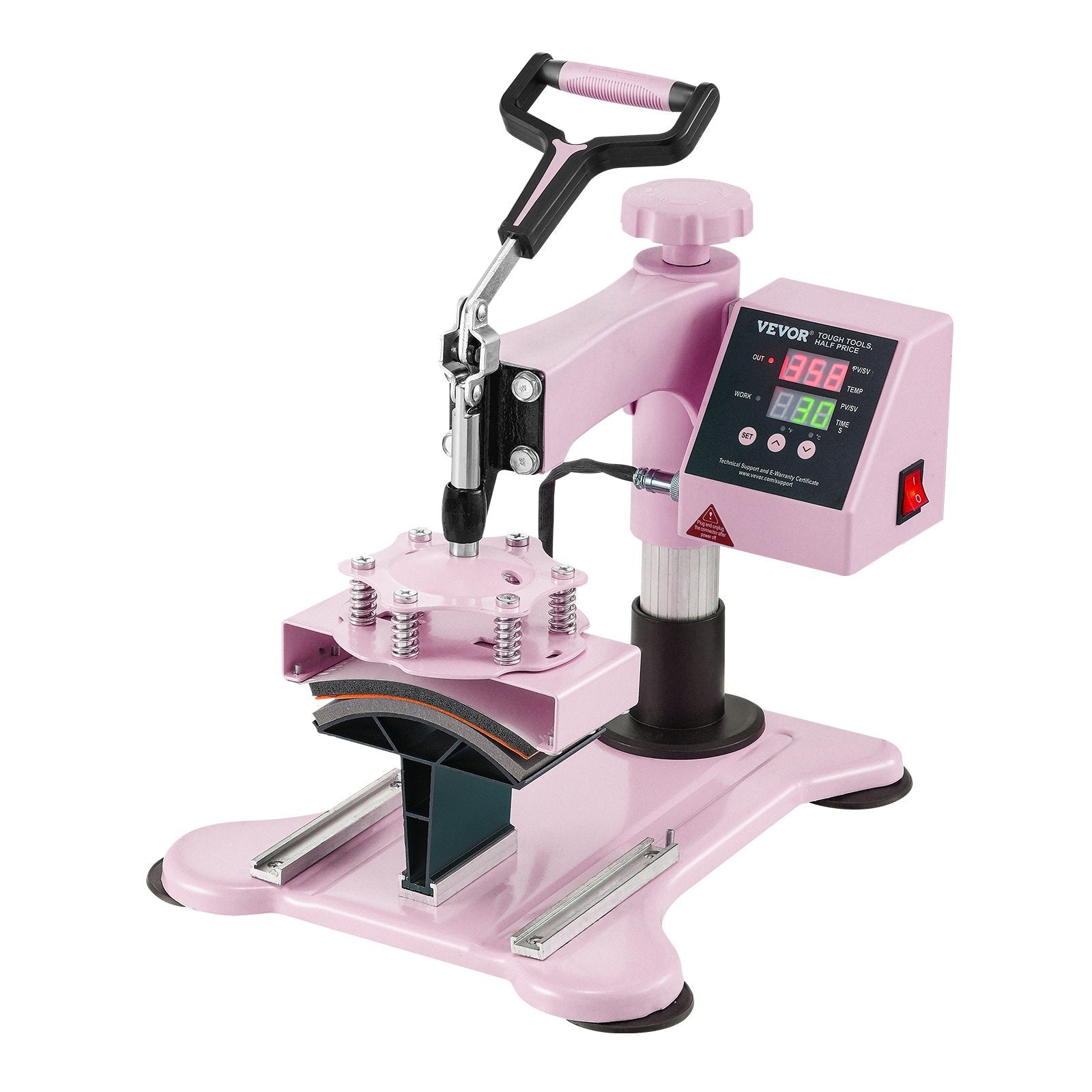 VEVOR Heat Press Machine 12x15 in 5 in 1 with 30oz Tumbler Press T-Shirts Pink 