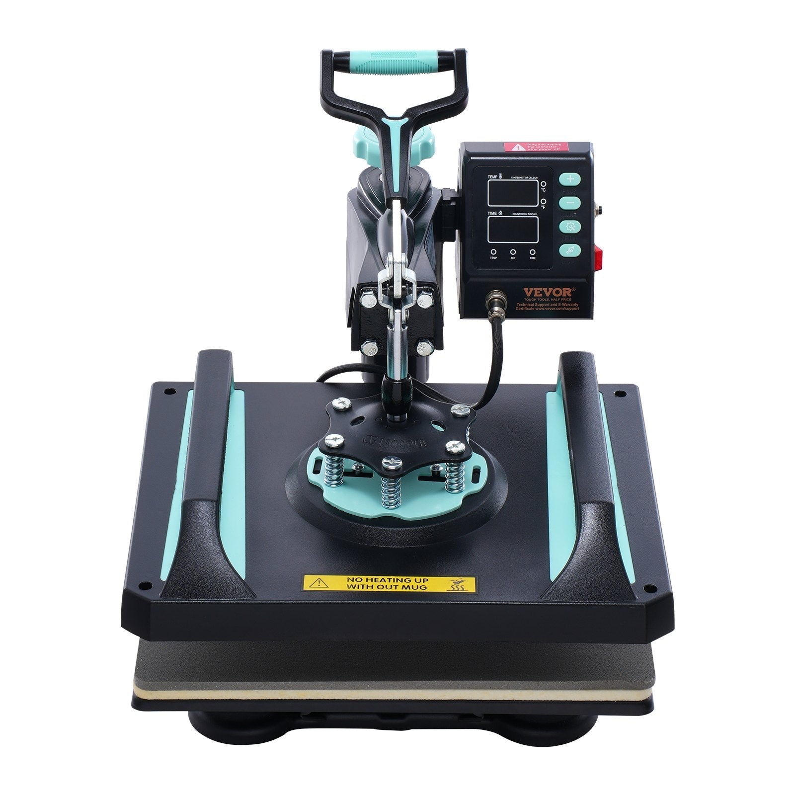 VEVOR 5 in 1 Heat Press Machine 12x15 in 30oz Tumbler Press T-Shirts Black+Green 