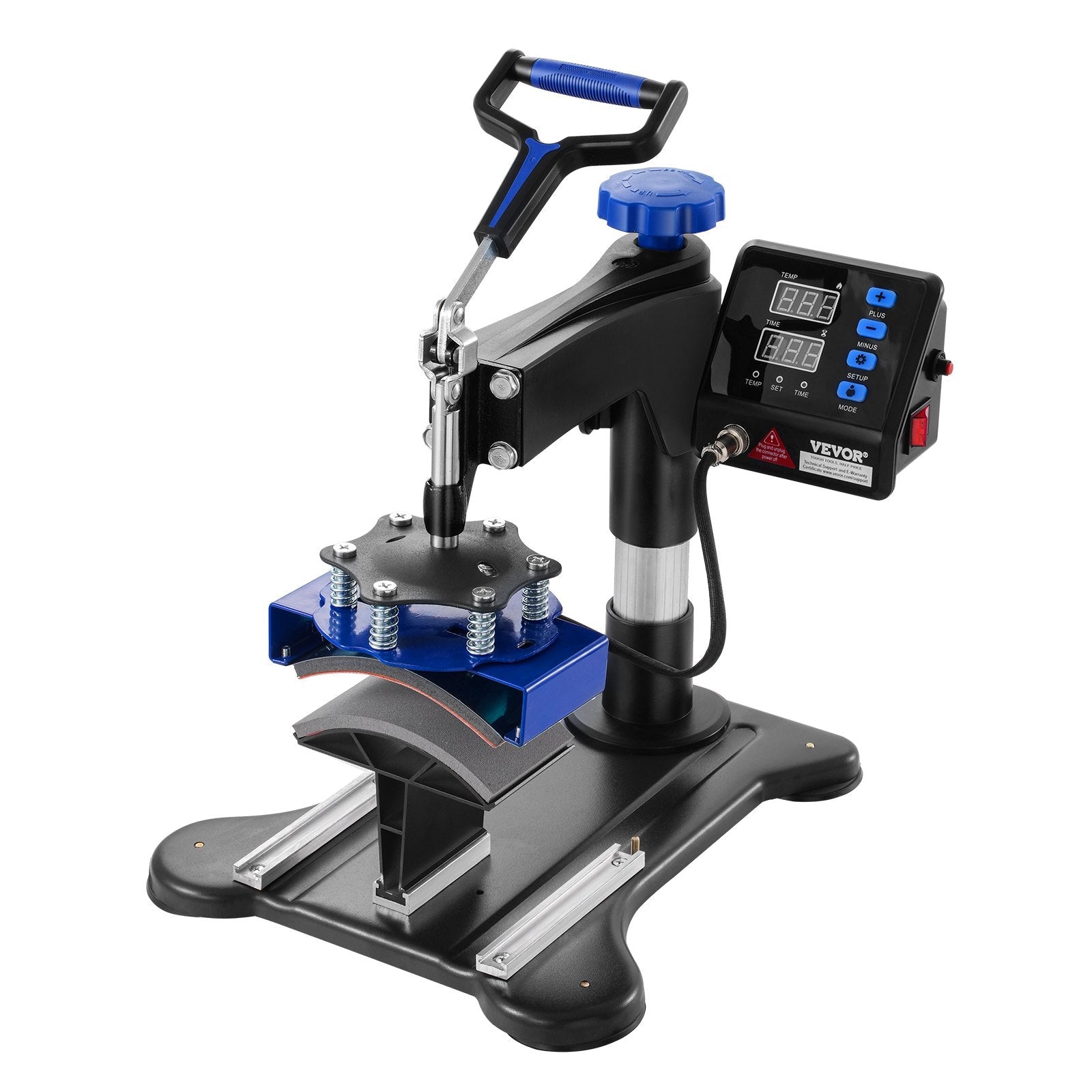 VEVOR 8 in 1 Heat Press Machine 15x15 in 30oz Tumbler Press T-Shirts Black+Blue 