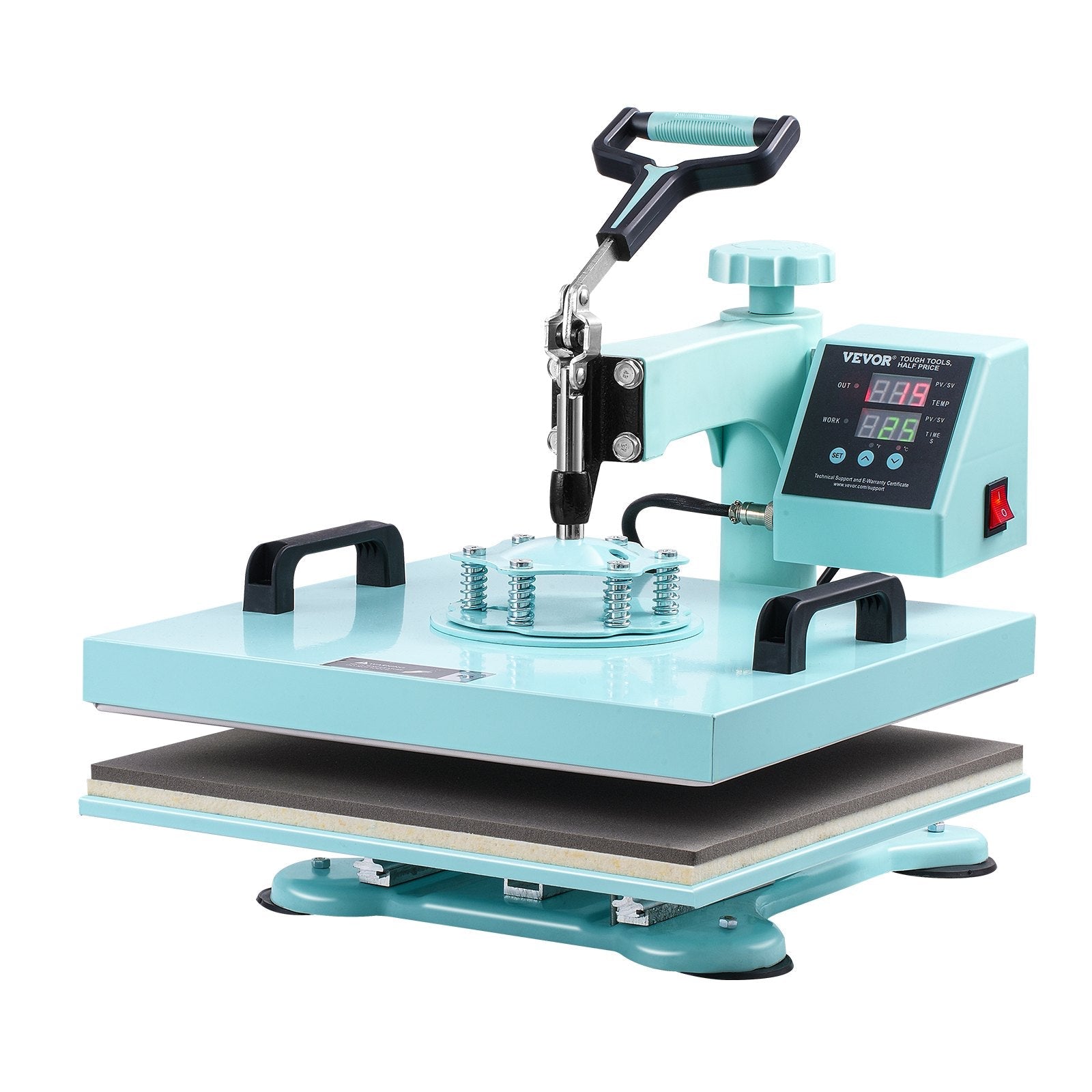 VEVOR Heat Press Machine 15x15 in 8 in 1 with 30oz Tumbler Press T-Shirts Green 