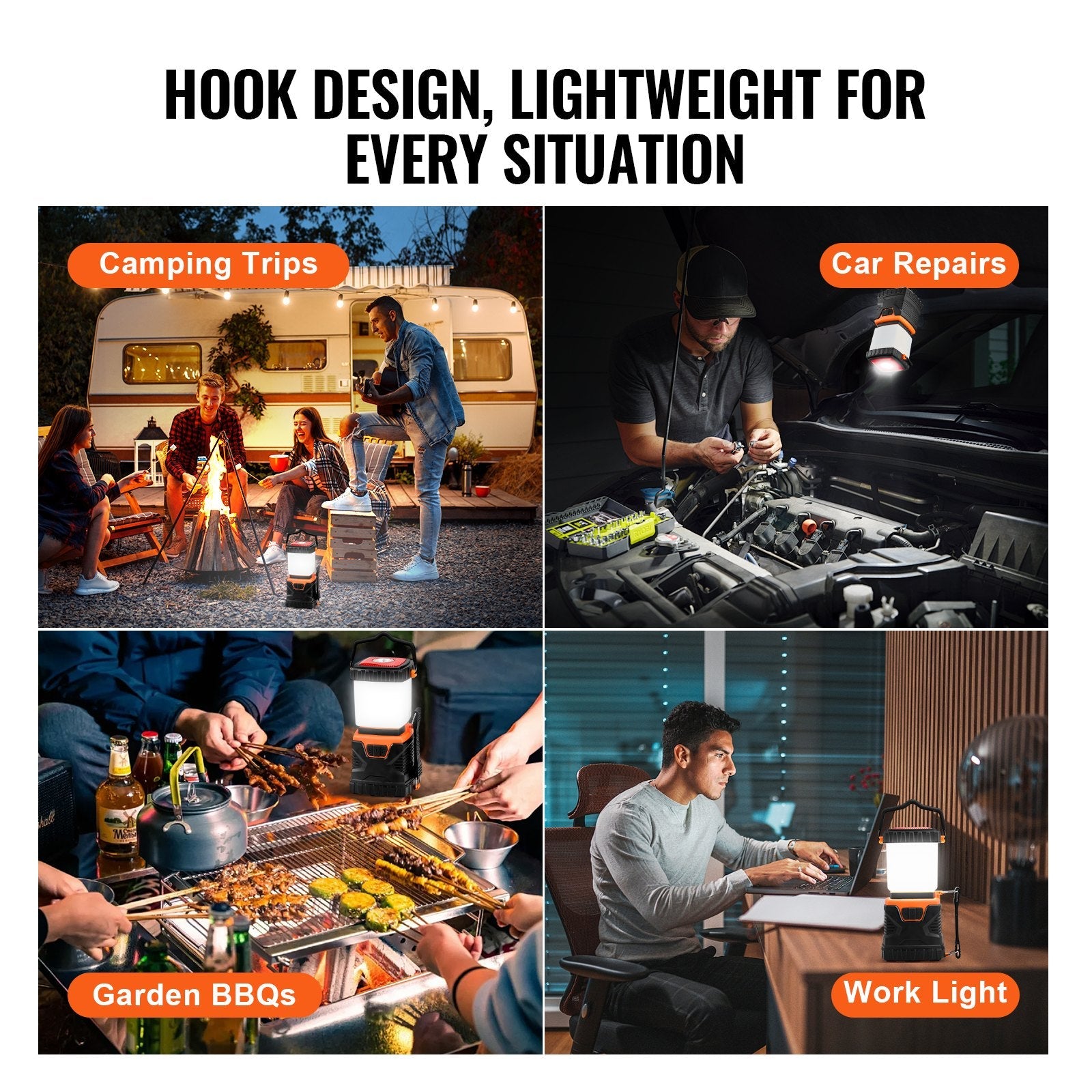 VEVOR LED Camping Lantern Battery Powered All-in-one for Exceptional Experience 