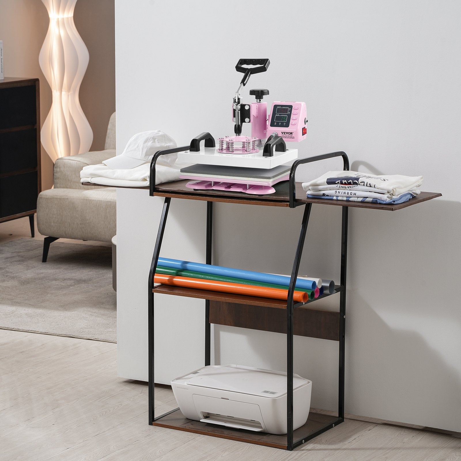 VEVOR Heat Press Machine 12x10in Heat Transfer Machine for T-Shirts Press Pink 