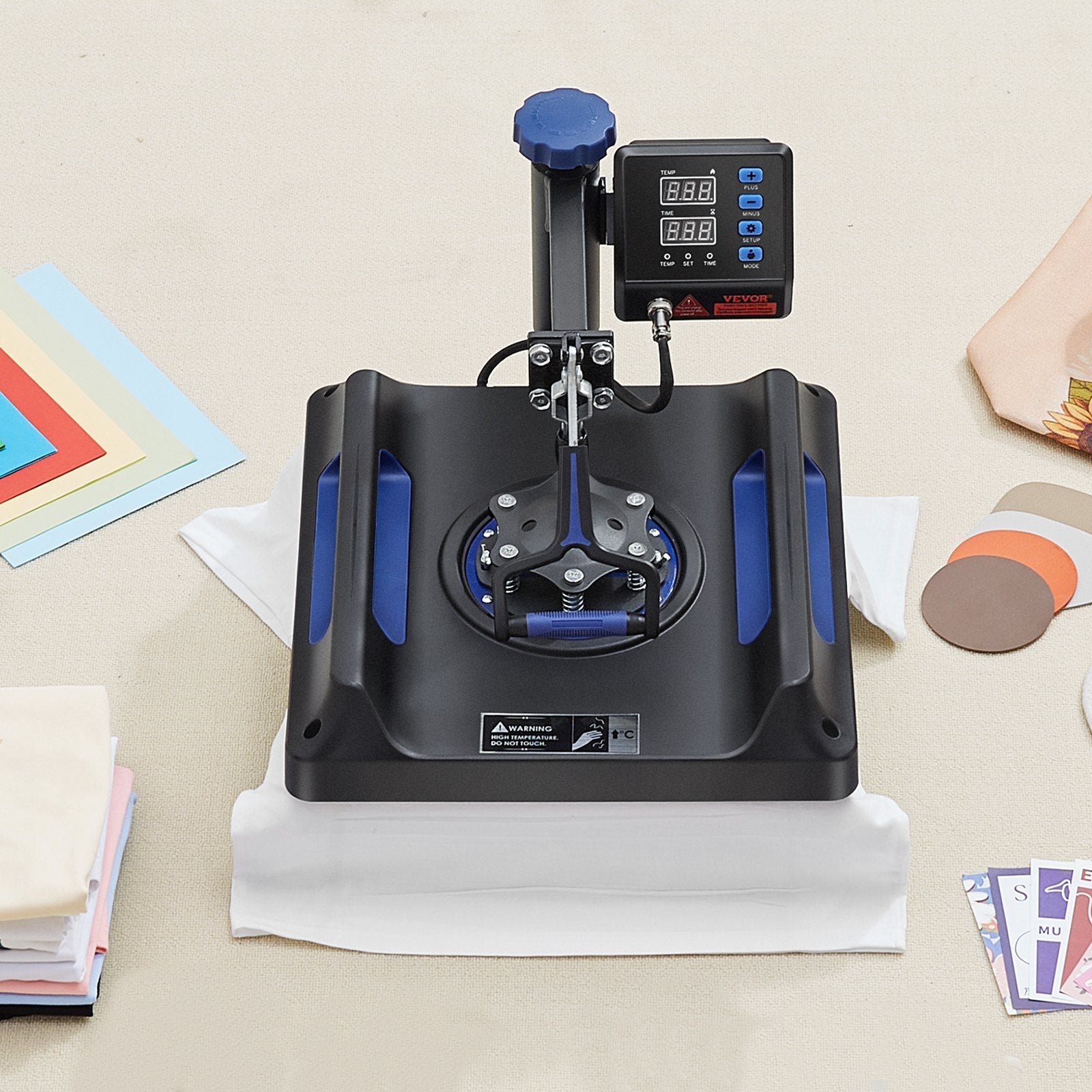 Heat Press Machine Sublimation Machine 15 x 15 inch 8 In 1 Blue Heat Press Set 