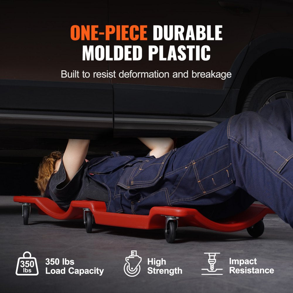 VEVOR 36 in Mechanic Plastic Creeper Automotive Rolling Garage 350 lbs HDPE 