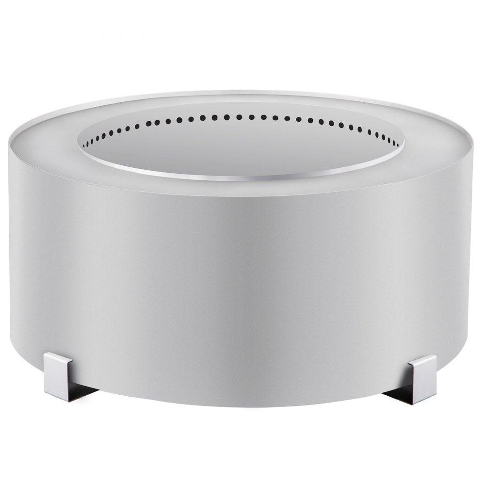 VEVOR Smokeless Fire Pit, Stainless Steel Stove Bonfire, Large 27.6 inch Diameter Wood Burning Fire Pit, Outdoor Stove Bonfire Fire Pit, Portable Smokeless Fire Bowl for Picnic Camping Backyard Silver 