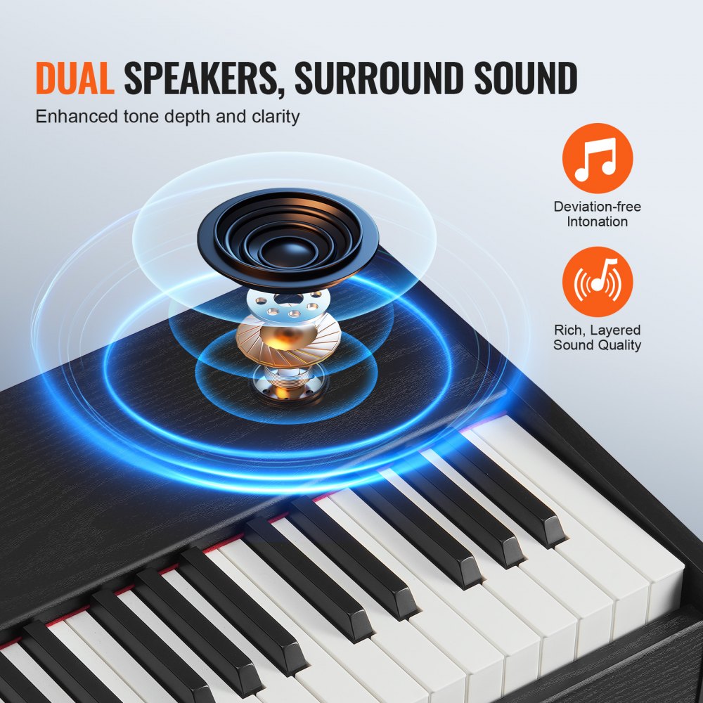 VEVOR 88 Key Fully Weighted Digital Piano Dual Keyboard Simple Cabinet Bracket 