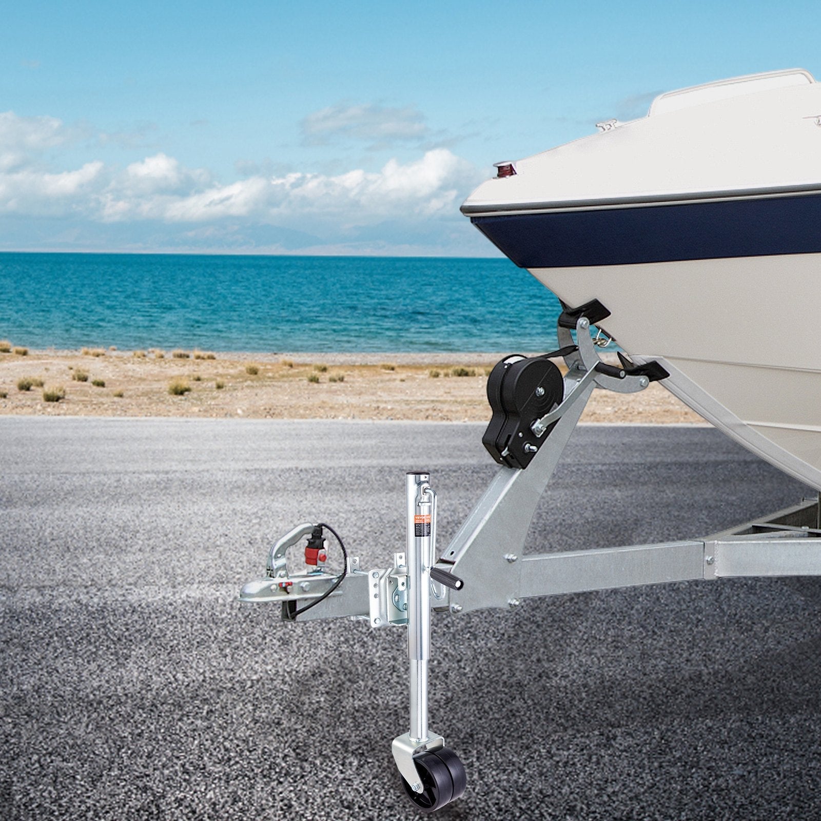 VEVOR Trailer Jack, Boat Trailer Jack 35.3 in, Bolt-on Trailer Tongue Jack Weight Capacity 1500 lb, with PP Wheels and Handle for lifting RV Trailer, Horse Trailer, Utility Trailer, Yacht Trailer 