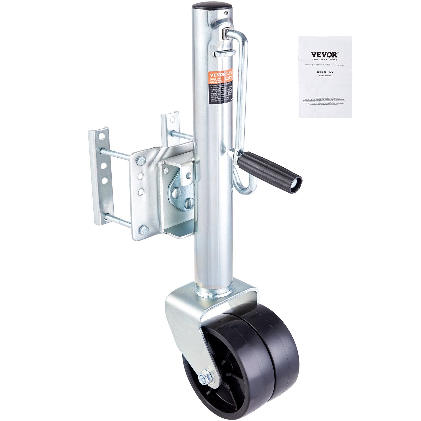 VEVOR Trailer Jack, Boat Trailer Jack 35.3 in, Bolt-on Trailer Tongue Jack Weight Capacity 1500 lb, with PP Wheels and Handle for lifting RV Trailer, Horse Trailer, Utility Trailer, Yacht Trailer 