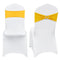 VEVOR Stretch Spandex Folding Chair Covers, Universal Fitted Chair Cover with Chair Sashes, Removable Washable Protective Slipcovers, for Wedding, Holiday, Banquet, Party, Dining (30 Set Gold & White)
