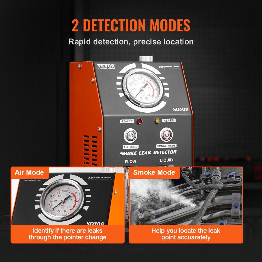 VEVOR Automotive Smoke Machine EVAP Vacuum Leak Detector with Built-in Air Pump 