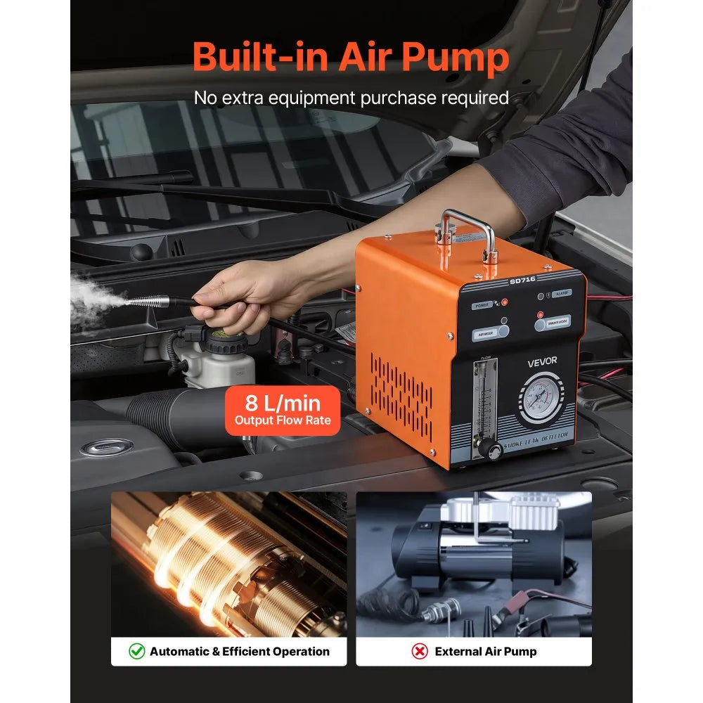 Automotive Smoke Machine Leak Detector – 12V EVAP & Vacuum Diagnostic Tester