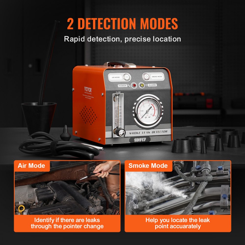 VEVOR Automotive Smoke Machine Leak Detector Vacuum Fuel Leak Detection Tester 