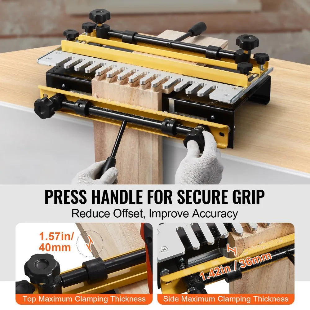 12" Dovetail Jig for Woodworking, Precision Router Jig with 5 Router Bits & 4 Templates for Half-Blind, Through & Sliding Dovetail Joints