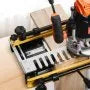 12" Dovetail Jig for Woodworking, Precision Router Jig with 5 Router Bits & 4 Templates for Half-Blind, Through & Sliding Dovetail Joints