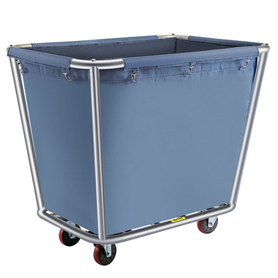 VEVOR Basket Truck Steel Canvas Laundry Basket 8 Bushel Truck Cap Basket Cart 