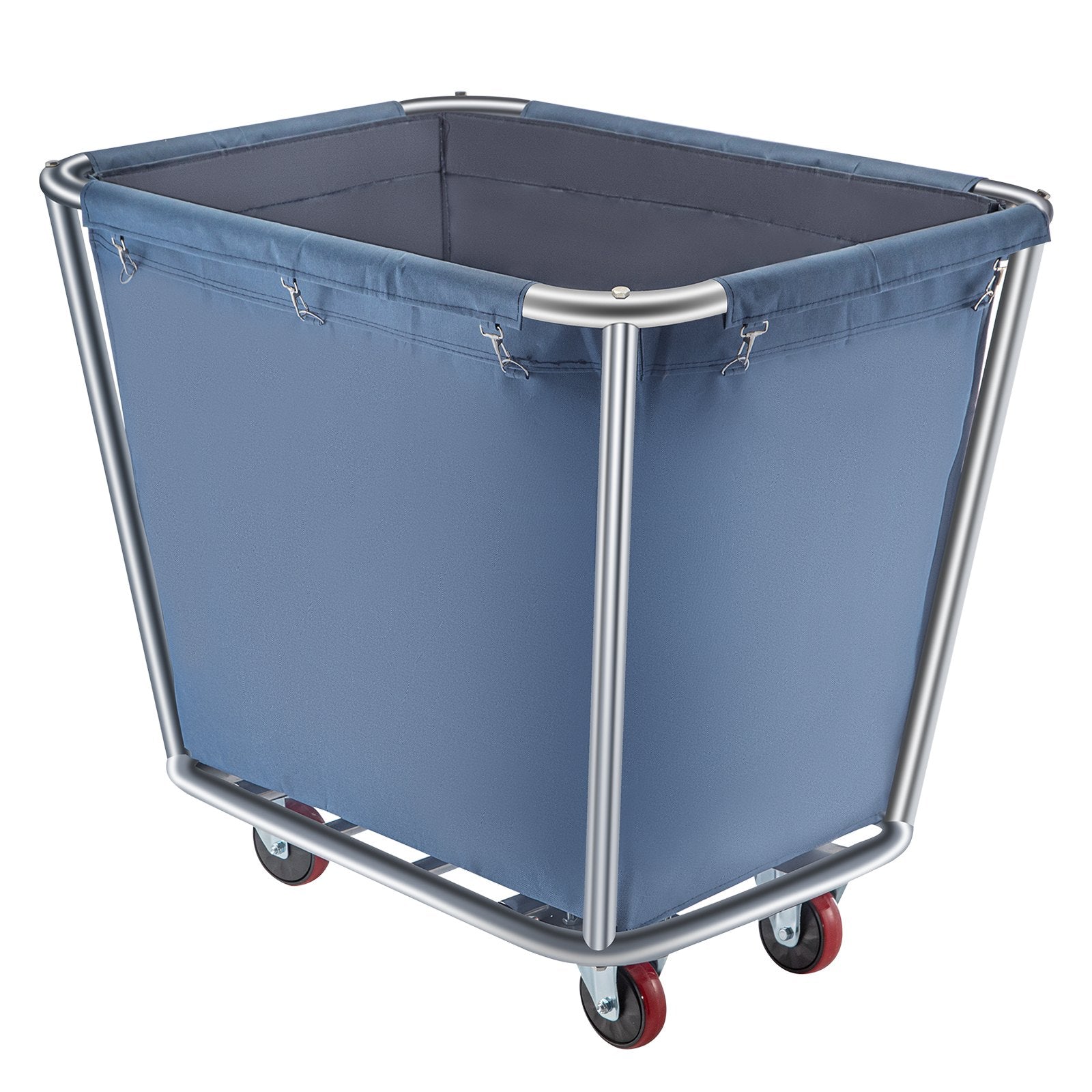 VEVOR Basket Truck Steel Canvas Laundry Basket 8 Bushel Truck Cap Basket Cart 