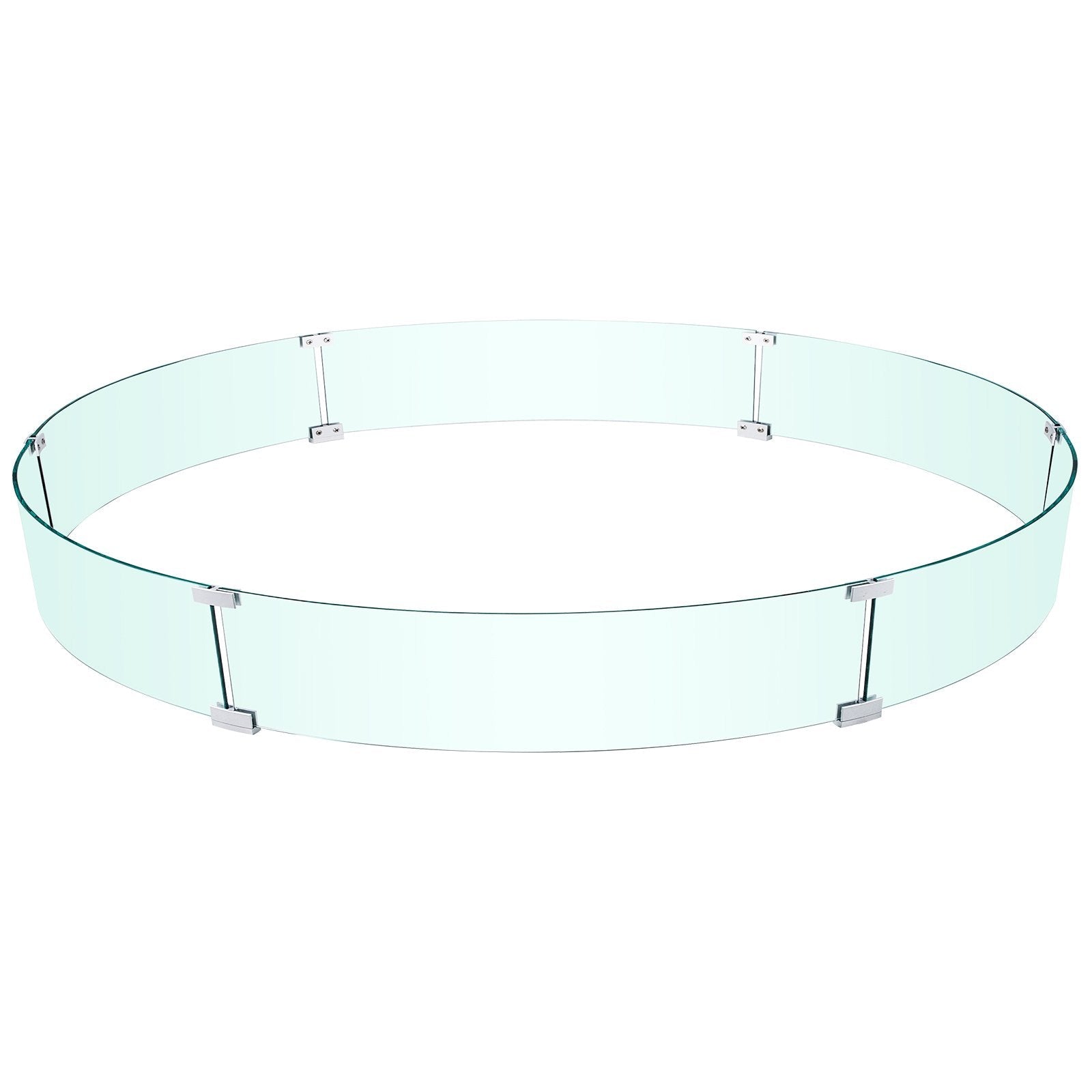 VEVOR Fire Pit Wind Guard, 47 x 47 x 8 Inch Glass Flame Guard, Round Glass Shield, 1/4-Inch Thick Fire Table, Clear Tempered Glass Flame Guard, Steady Feet Tree Pit Guard for Propane, Gas, Outdoor 