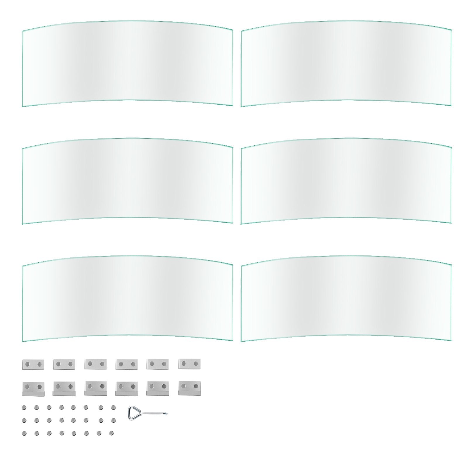 VEVOR Fire Pit Wind Guard, 47 x 47 x 8 Inch Glass Flame Guard, Round Glass Shield, 1/4-Inch Thick Fire Table, Clear Tempered Glass Flame Guard, Steady Feet Tree Pit Guard for Propane, Gas, Outdoor 