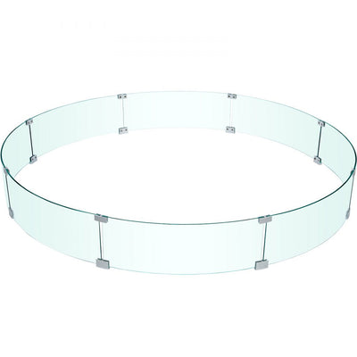 VEVOR Fire Pit Wind Guard, 59 x 59 x 7.9 inches Glass Flame Guard, Round Glass Shield, 1/4-Inch Thick Fire Table, Clear Tempered Glass Flame Guard, Steady Feet Tree Pit Guard for Propane, Gas, Outdoor 