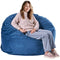 VEVOR Round Bean Bag Chair with Removable and Washable Cover for Adults Blue