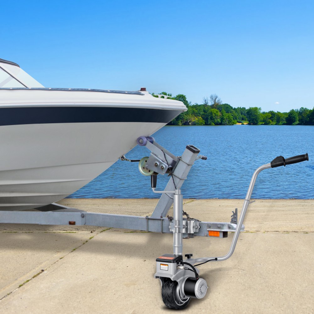 VEVOR Electric Trailer Dolly, 5000lbs Towing Capacity, 350W 12V Trailer Jockey Wheel with 22 ft/min Moving Speed, 12''-24.8'' Adjustable Clamp Height & 8'' Rubber Tire, for Moving Trailer Caravan Boat 