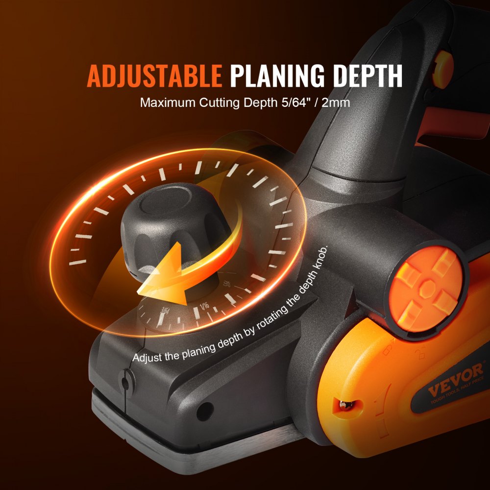 VEVOR Electric Hand Planer, 3-1/4" width Corded Electric Hand Planer, 16500 RPM High-Speed Powerful Electric Handheld Planers for Woodworking, Wood Chamfer DIY, Smooth Finish Carpentry Tool, FCC-SDoC 