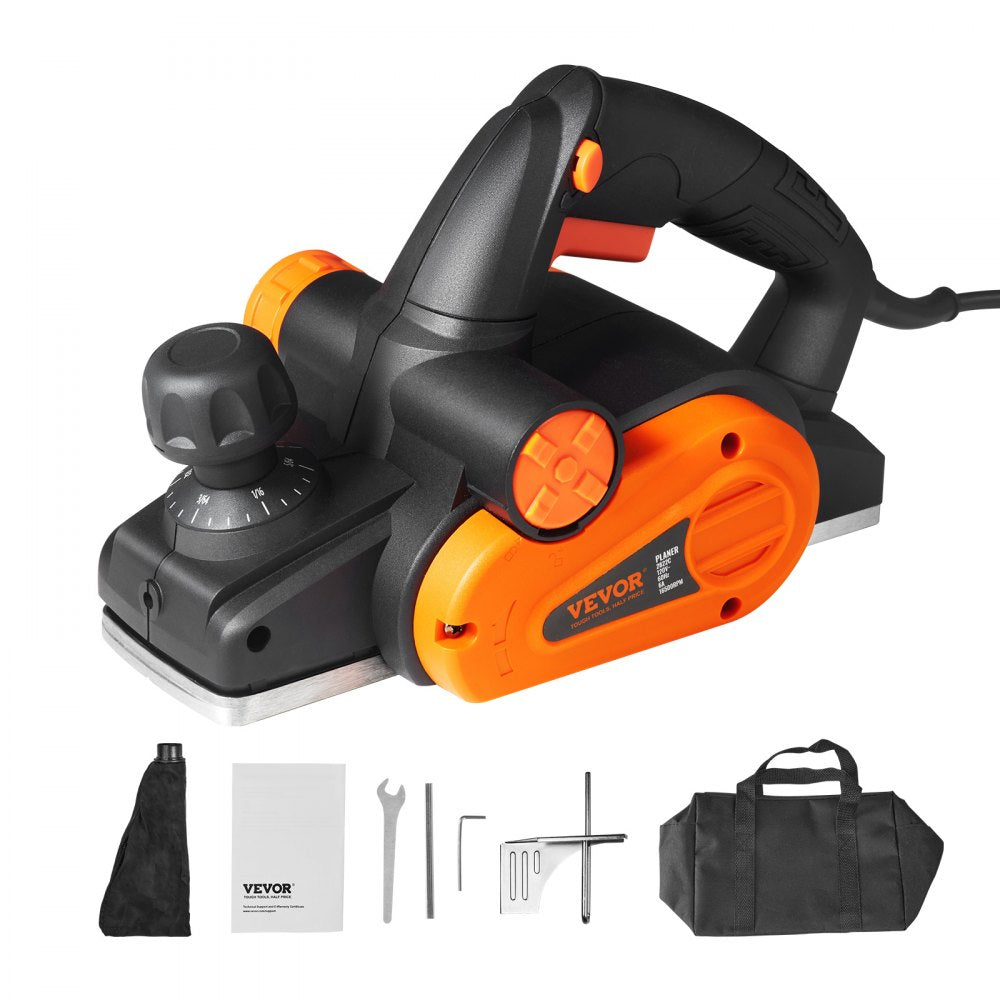 VEVOR Electric Hand Planer, 3-1/4" width Corded Electric Hand Planer, 16500 RPM High-Speed Powerful Electric Handheld Planers for Woodworking, Wood Chamfer DIY, Smooth Finish Carpentry Tool, FCC-SDoC 