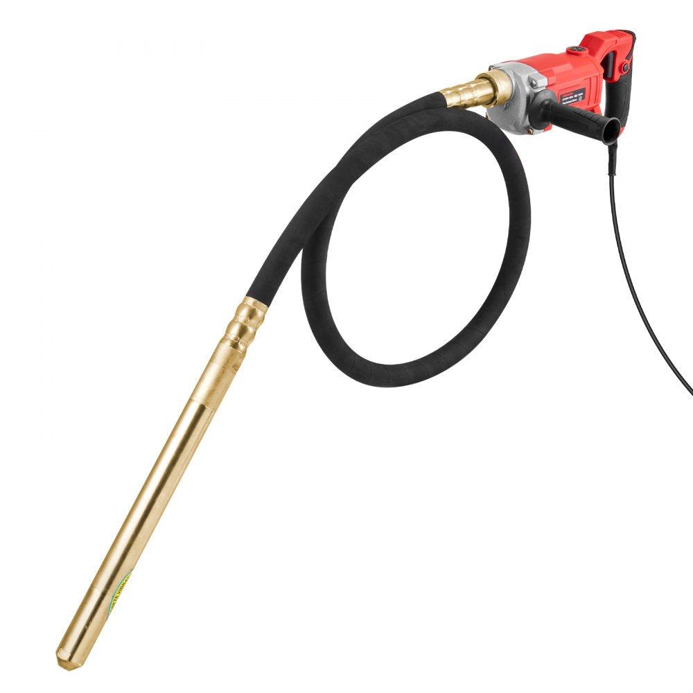 VEVOR Handheld Concrete Vibrator, 800W Electric Vibrator 13000 VPM, Electric Concrete Vibrating Tool With 6.6ft / 2m Shaft Rod, Portable Pencil Cement Vibrator Remove Air Bubble and Mix Concrete 