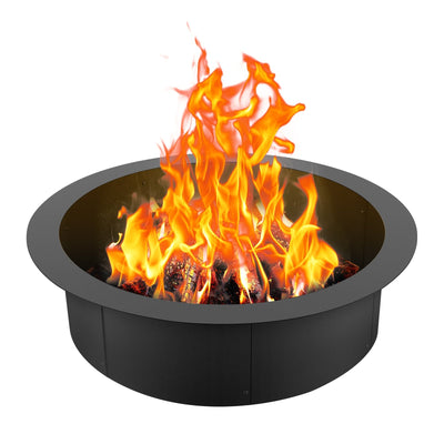 VEVOR Fire Pit Ring Round 36 Inch Outer Steel Liner DIY Campfire Ring Firepit 