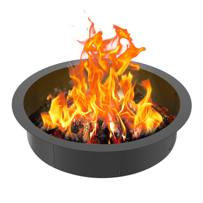 VEVOR Fire Pit Ring Round 40 Inch Outer Steel Liner DIY Campfire Ring Firepit 
