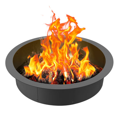 VEVOR Fire Pit Ring Round 44 Inch Outer Steel Liner DIY Campfire Ring Firepit 