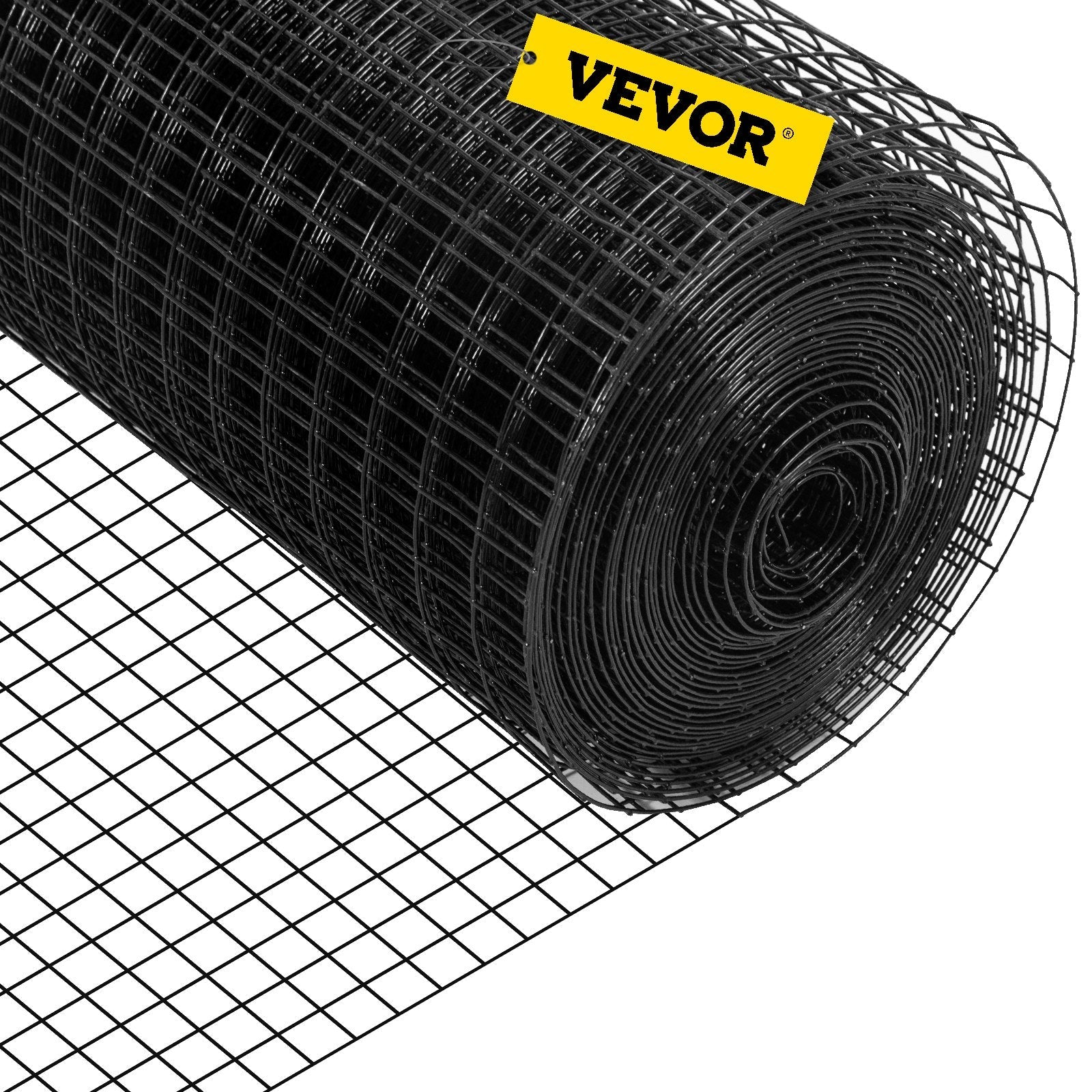VEVOR Hardware Cloth, 48" x 50' & 1"x1" Mesh Size, Galvanized Steel Vinyl Coated 16 gauge Welded Wire, w/A Cutting Plier & A Pair of Fabric Gloves, for Garden Fencing & Pet Enclosures, Black 