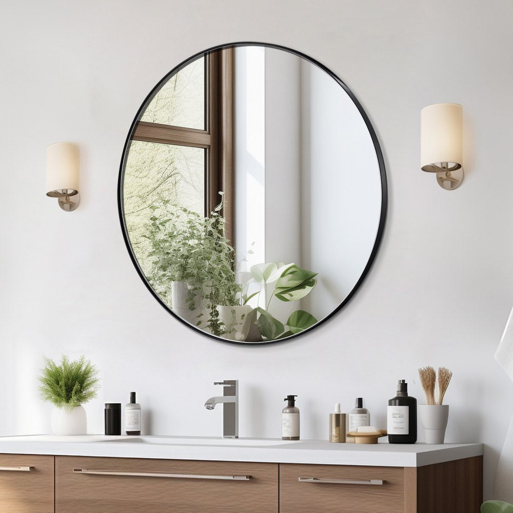 VEVOR Round Wall Mounted Mirror 30 in Mirror with Aluminium Alloy Frame 