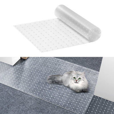 VEVOR Carpet Protector for Pets, 15" x 4' PVC Scratch-Proof Cat Carpet Protector for Doorway, Anti-Slip Cat Scratch Protector Mat, Easy to Cut Plastic Carpet Scratch Stopper, Cat Scratch Guard Carpet 