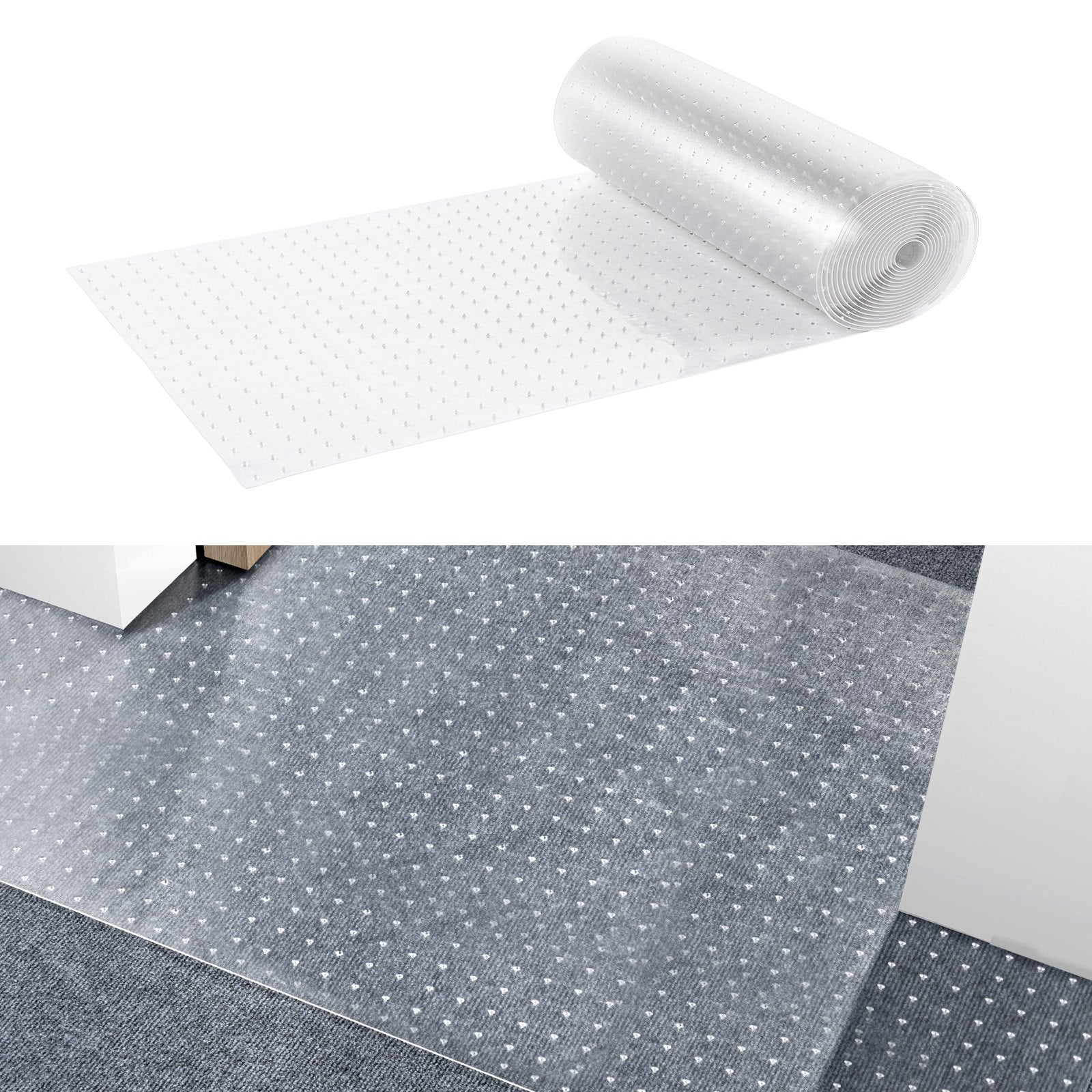 VEVOR Carpet Protector for Pets, 24" x 25' PVC Scratch-Proof Cat Carpet Protector for Doorway, Anti-Slip Cat Scratch Protector Mat, Easy to Cut Plastic Carpet Scratch Stopper, Cat Scratch Guard Carpet 