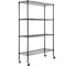 VEVOR Storage Shelving Unit with Wheels, 4-Tier Adjustable, 700 lbs Capacity, Heavy Duty Garage Shelves Metal Organizer Wire Rack, Black, 47.2