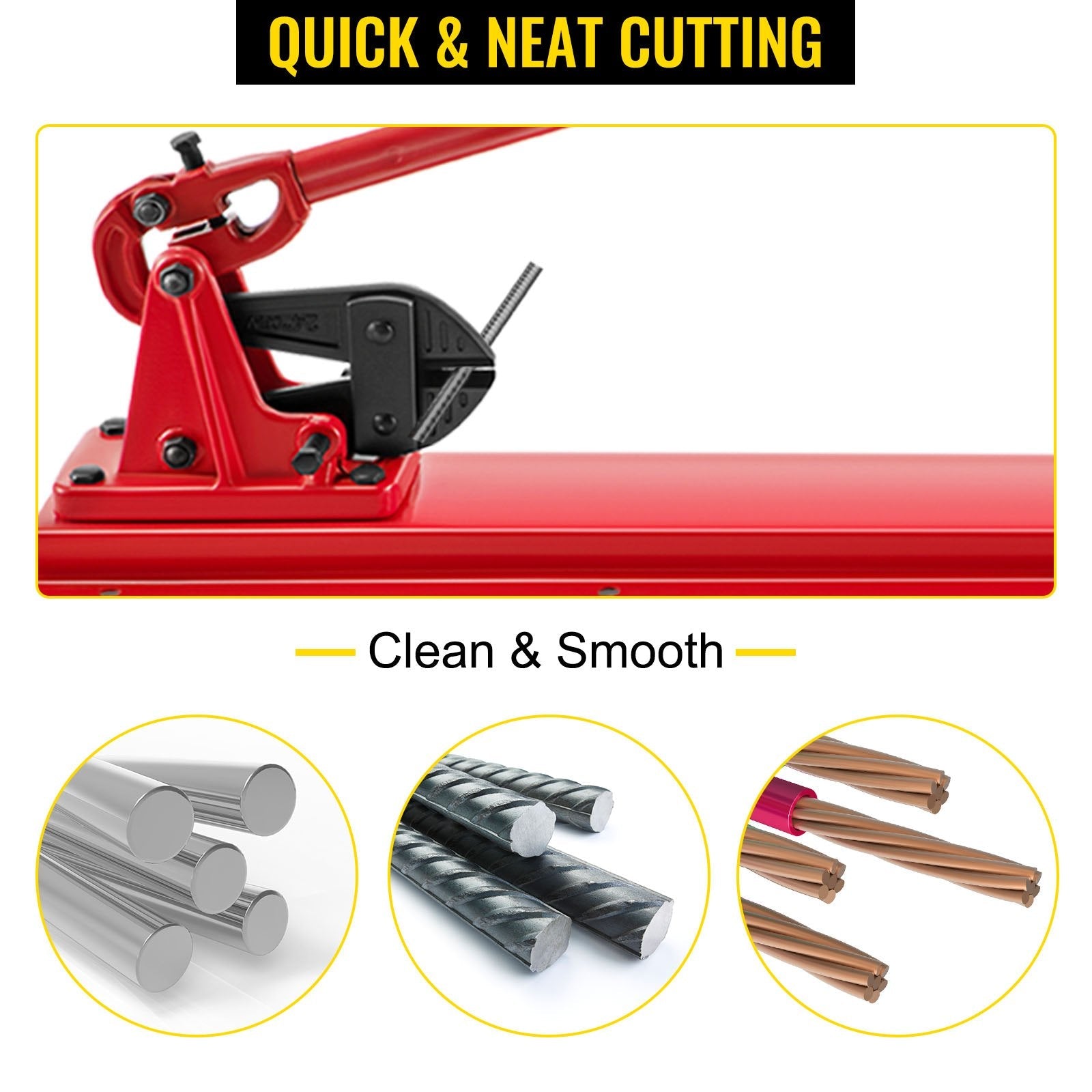VEVOR Bench Swager Tool 24" Wire Rope Swaging Tool w/Crimper Cable Bolt Cutter Head Bench Crimper 1/16"-3/16" Aluminum/Copper Sleeves Bench Cable Alloy Steel Crimper Swager for1/2" Wire Rope Ferrules 